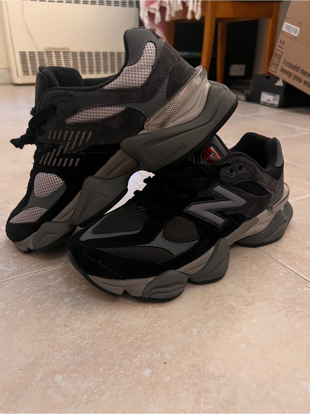 New Balance Men’s 9060 Style Black/Grey Athletic Sneakers